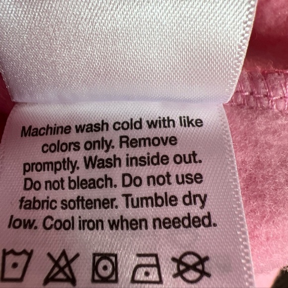 DKNY Women Sweatshirt Pullover Metallic Logo Cropped Crewneck Pink Top XL - Picture 8 of 8